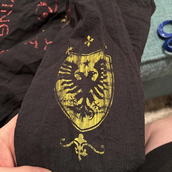 EIGHTY EIGHT MENS LARGE BLACK LONG SLEEVE BUTTON-UP SHIRT REVELATION GRAPHIC - Picture 6 of 10